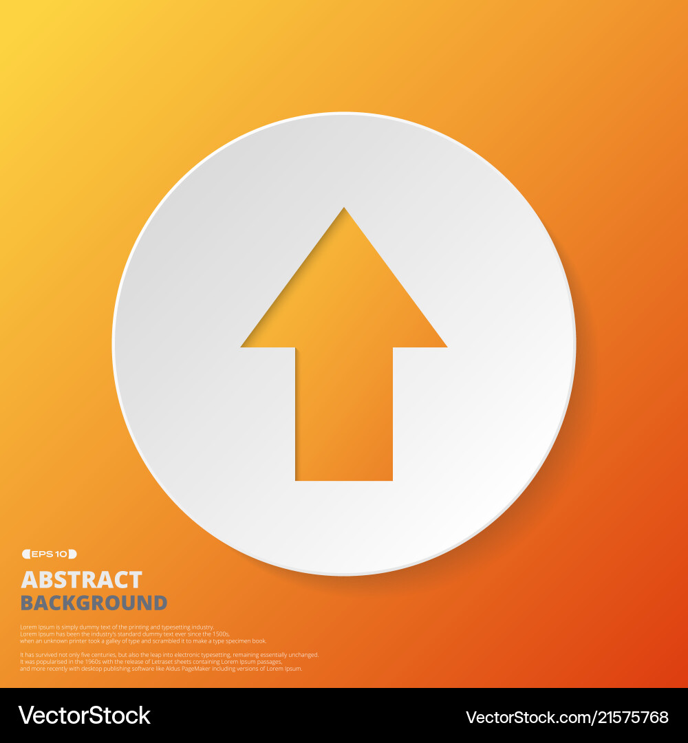 Abstract of arrow icon in orange gradient vector image