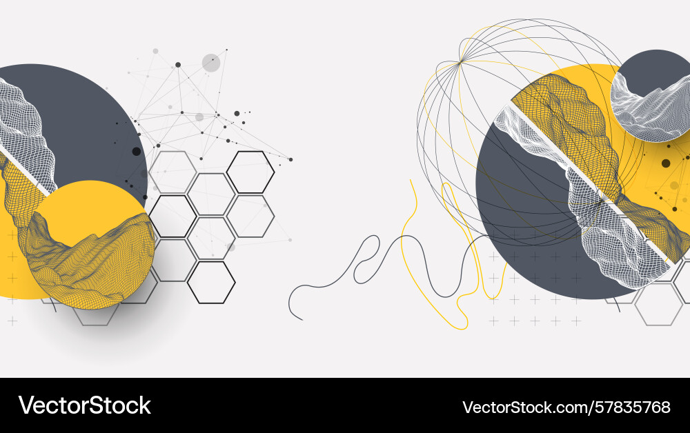 Abstract wireframe background modern science vector image