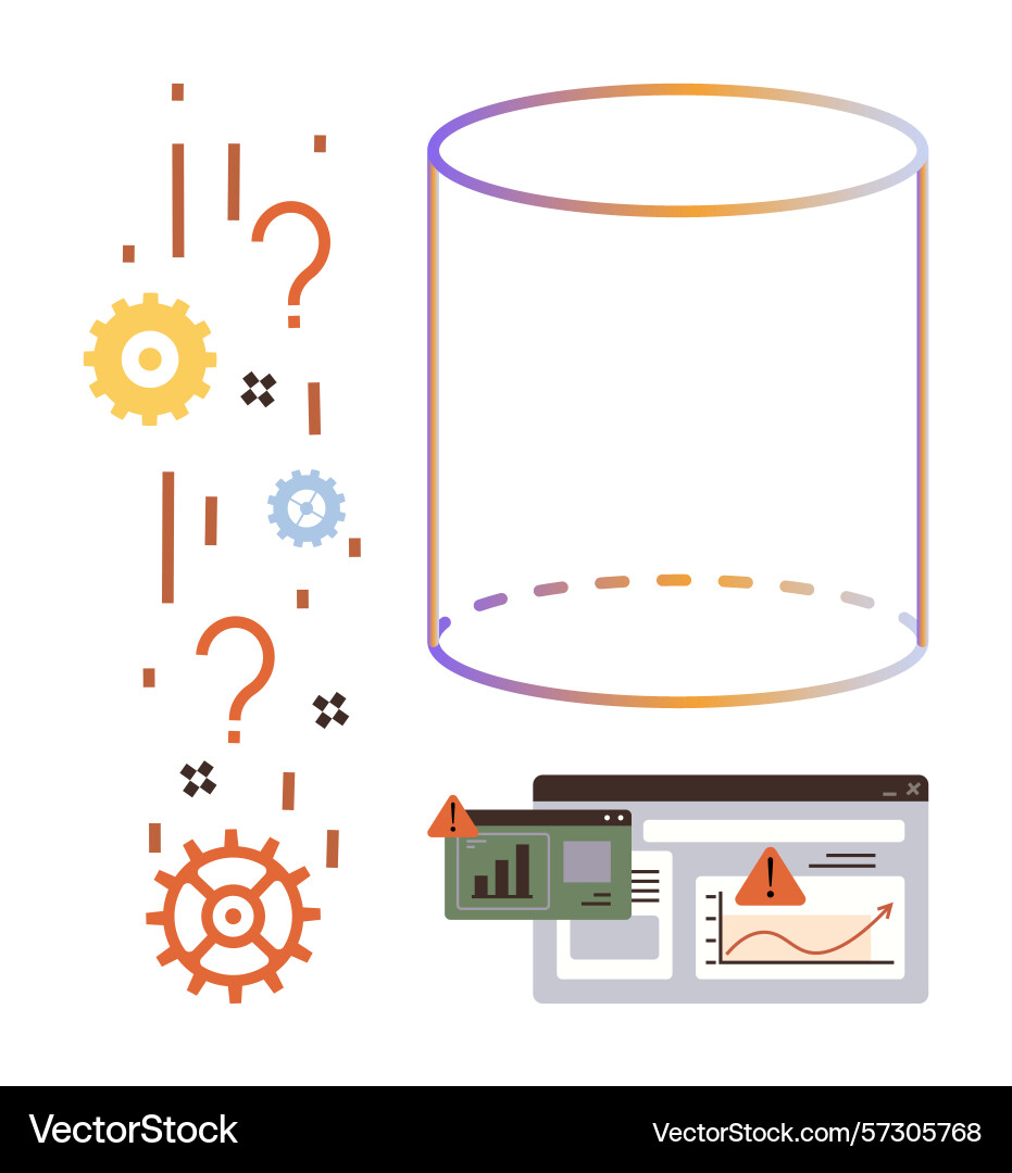 Data management challenges and error alerts Data management challenges and error alerts vector image