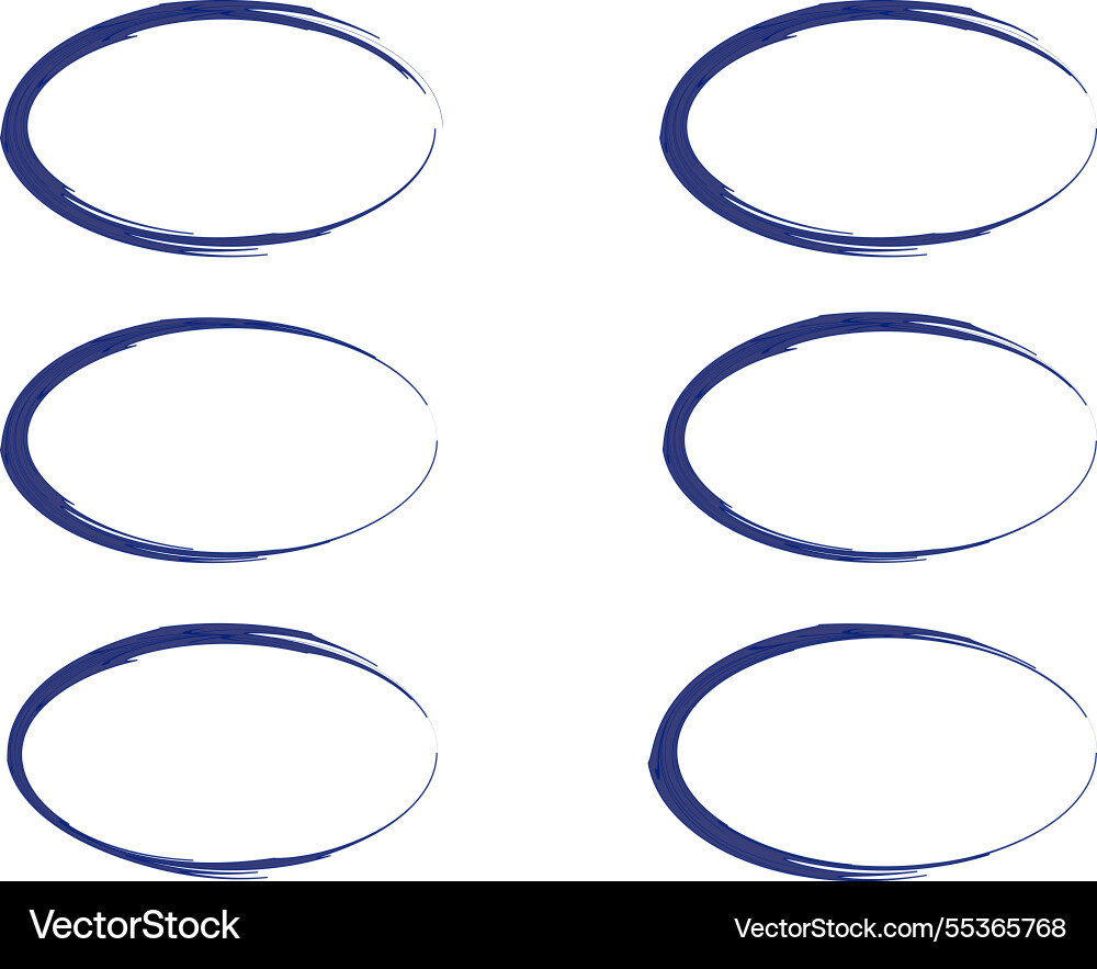 Ellipse blue colorful abstract frames set Vector Image
