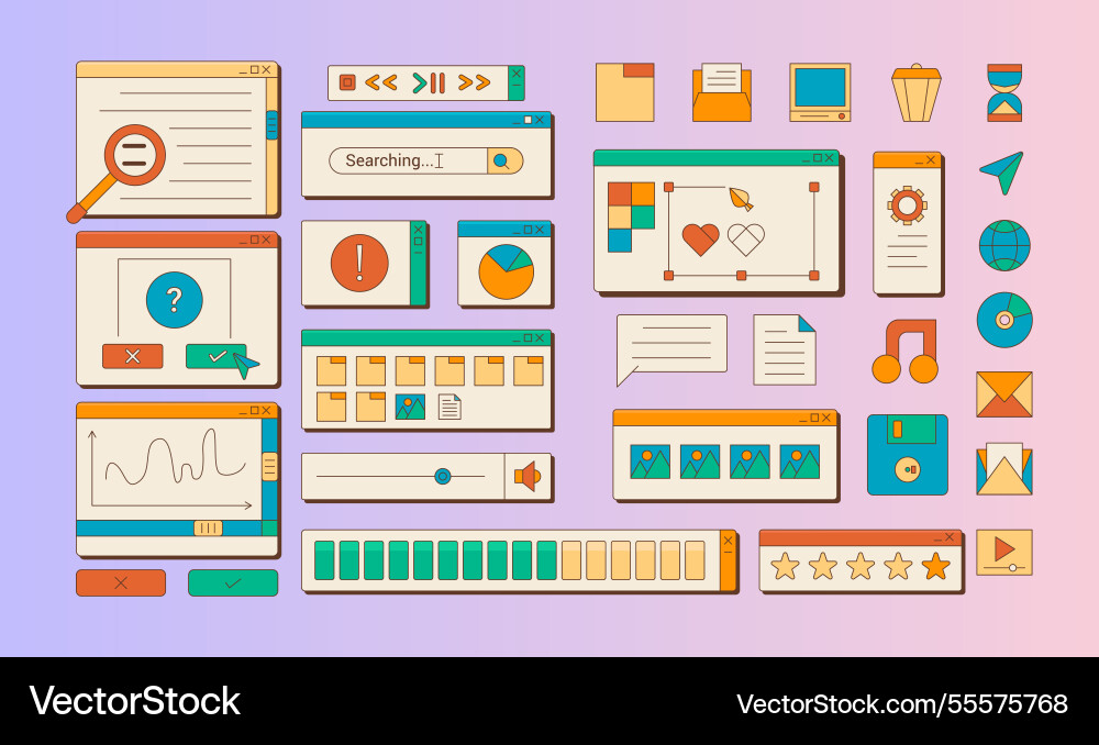 Eyecatching and colorful ui elements Eyecatching and colorful ui elements vector image