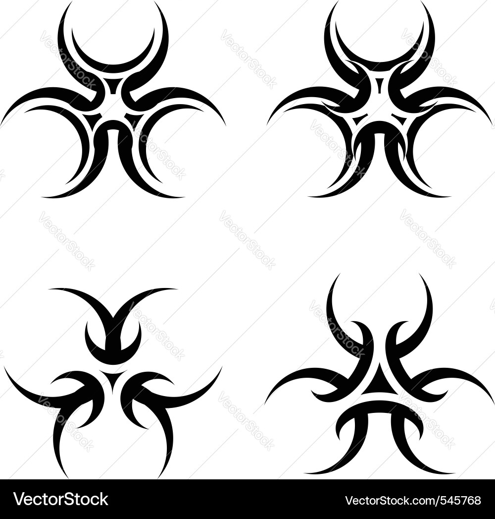 Floral Branch Tattoo Set vector image