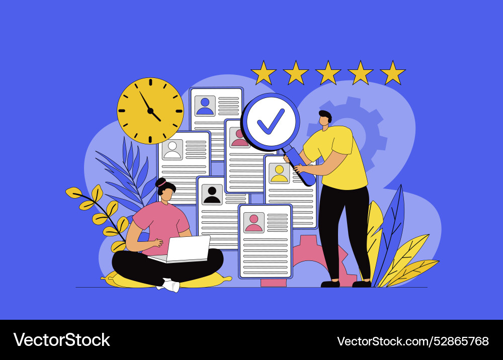 Hr process concept with modern flat design for web