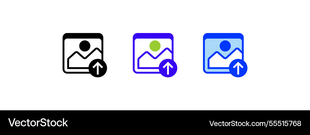 Image upload icon linear style sign for mobile Image upload icon linear style sign for mobile vector image