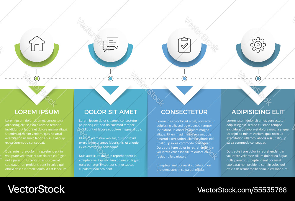 Infographic template with 4 elements Infographic template with 4 elements vector image