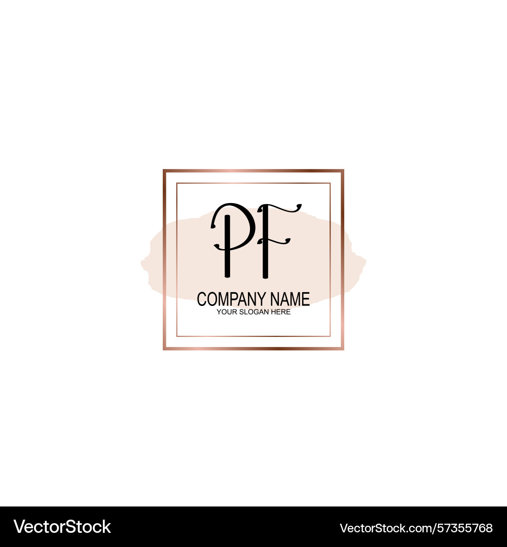 Minimalist handwritten pf initial logos with soft Vector Image