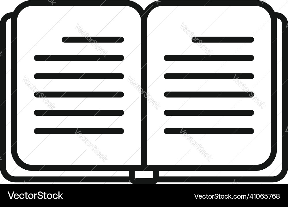 Open notebook icon outline pen write Open notebook icon outline pen write vector image