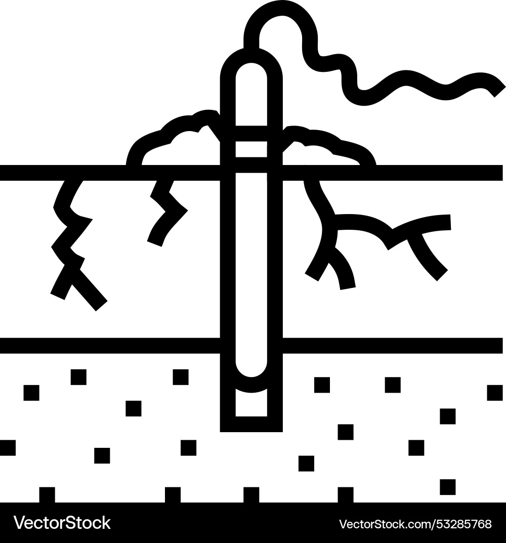 Rock blasting mining line icon Rock blasting mining line icon vector image