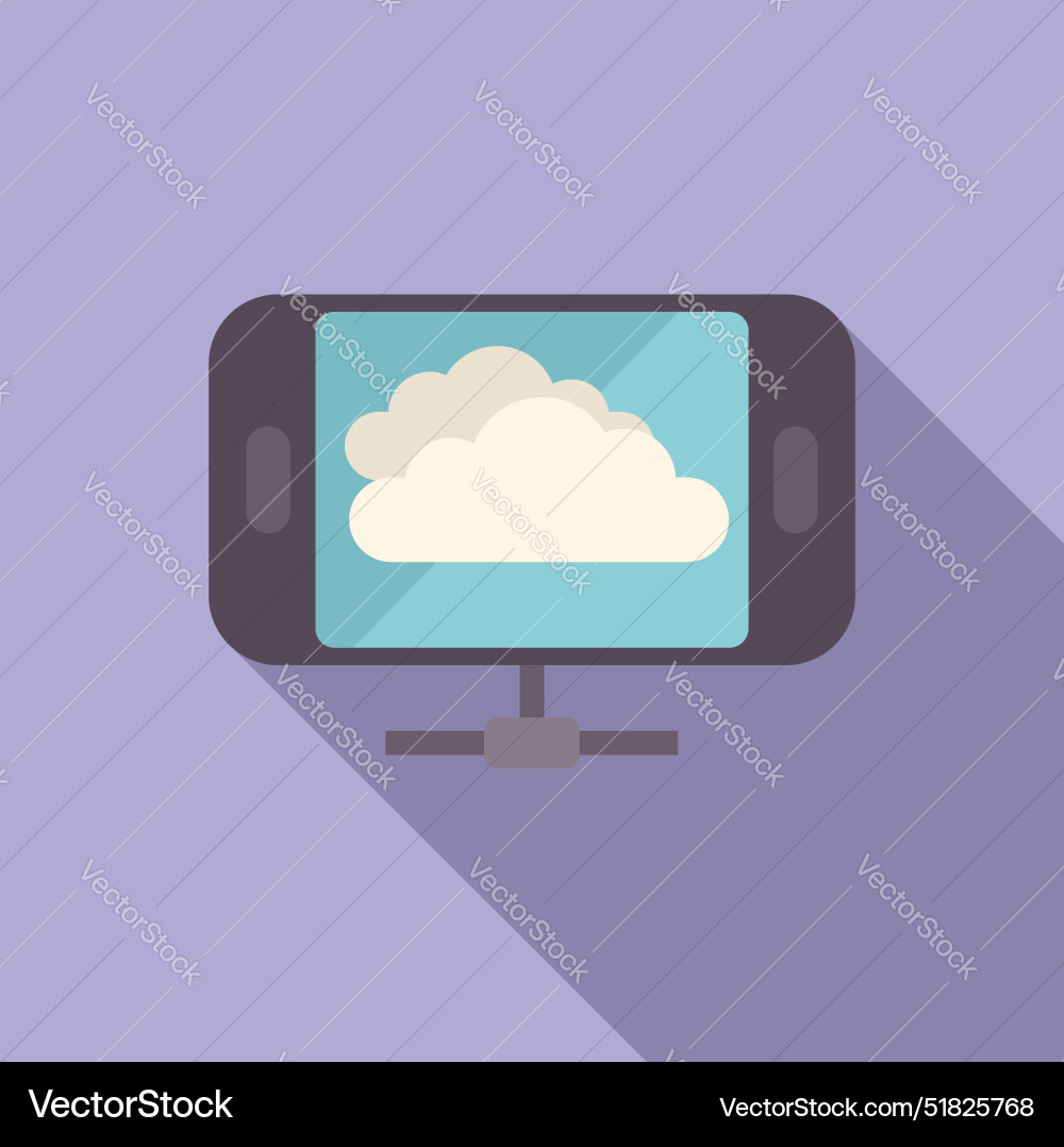 Smartphone connecting to cloud service using vector image