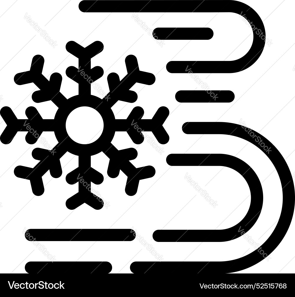 Snowflake blowing in strong wind representing Snowflake blowing in strong wind representing Vector Image
