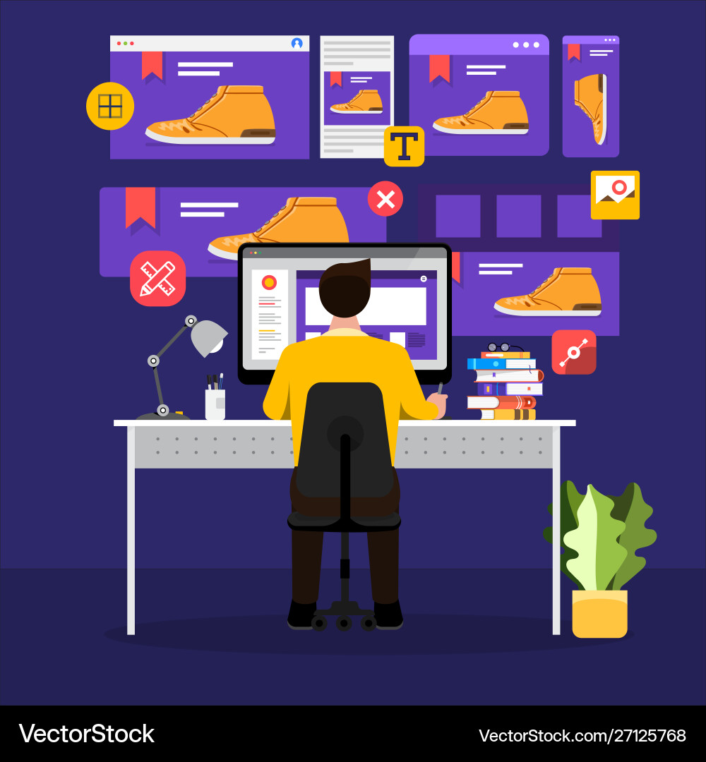 Web design and programmer Web design and programmer vector image