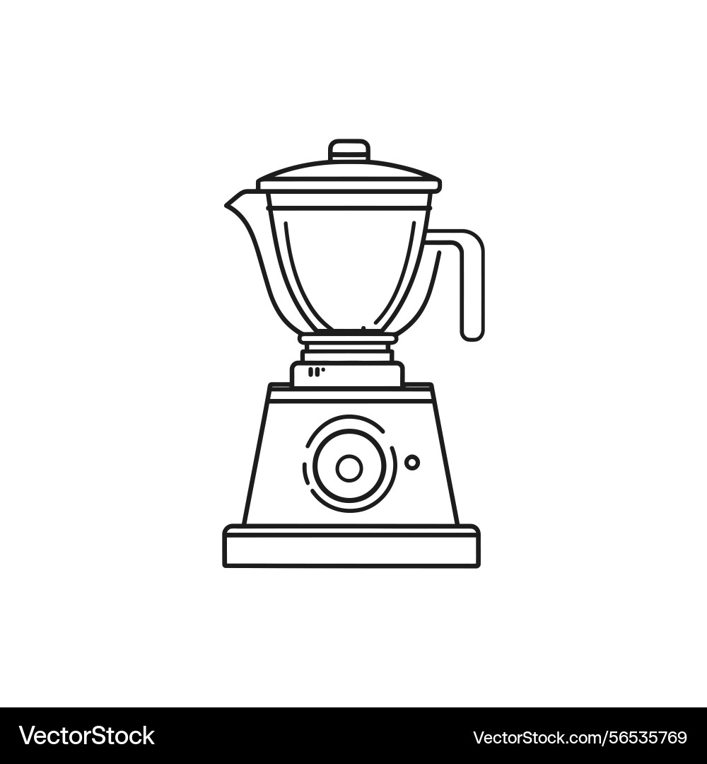 Blender outline icon with lid and buttons on base vector image