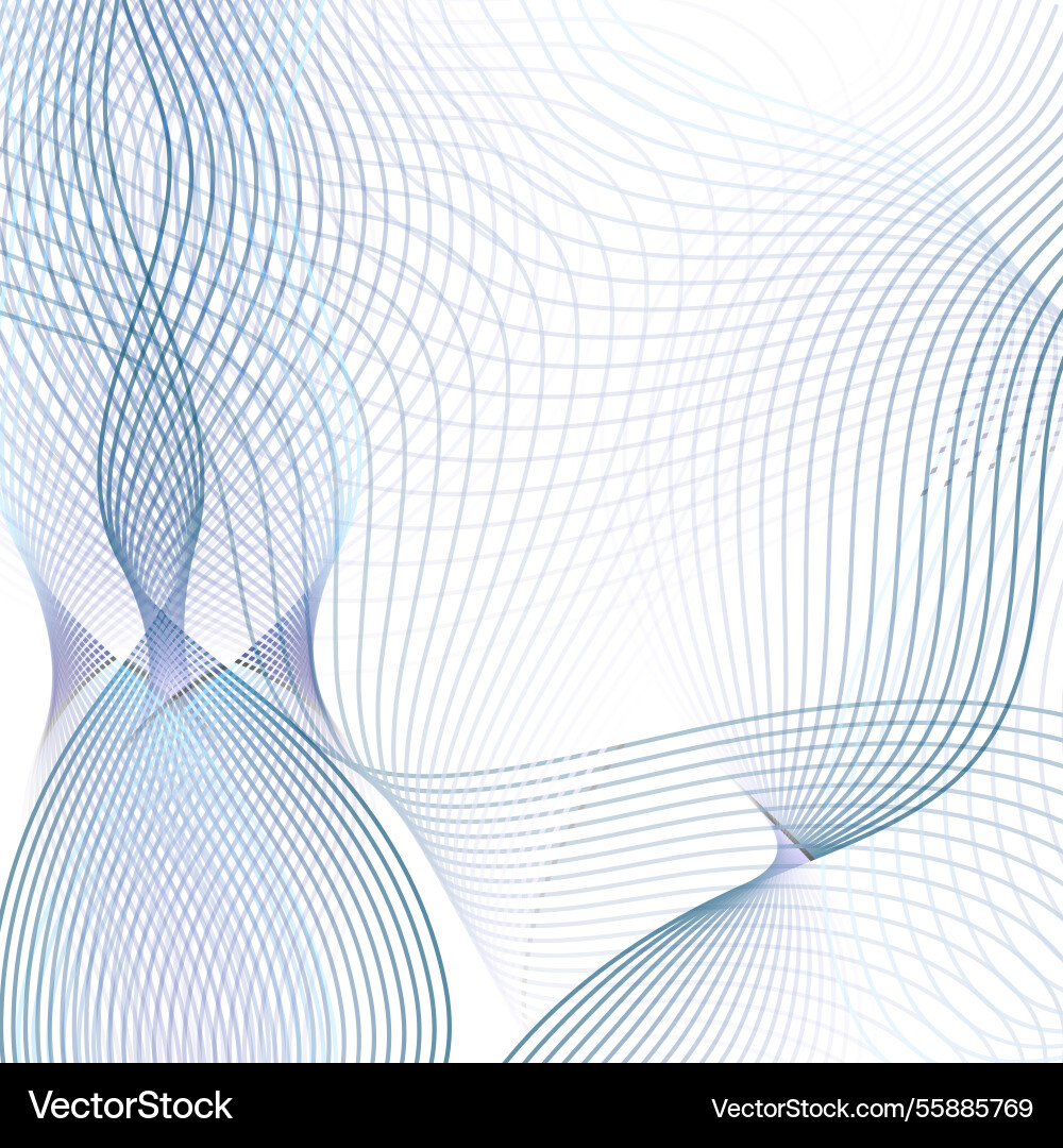Blue ether radio wave thin curve line grid pattern Blue ether radio wave thin curve line grid pattern vector image