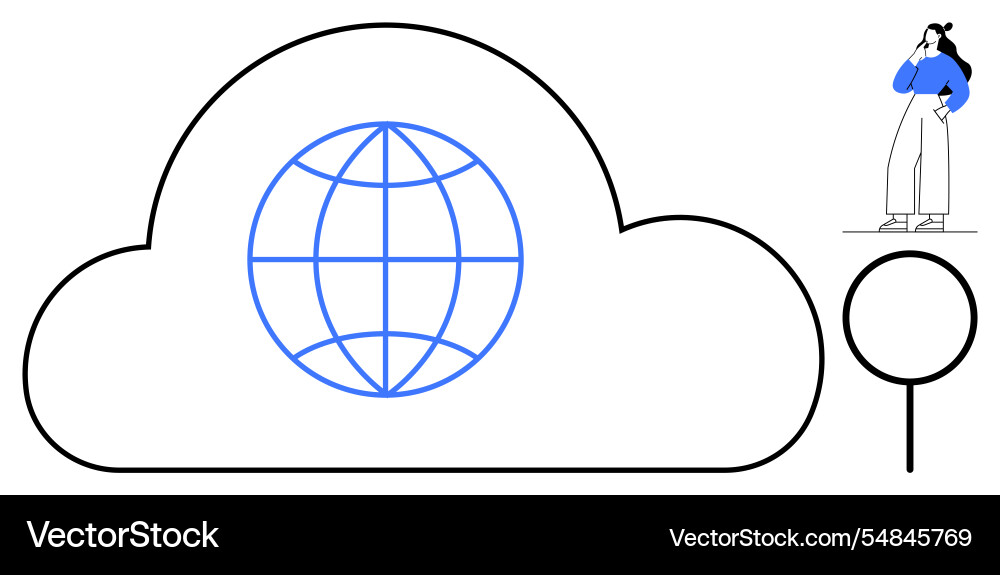 Cloud computing connected globally Cloud computing connected globally vector image