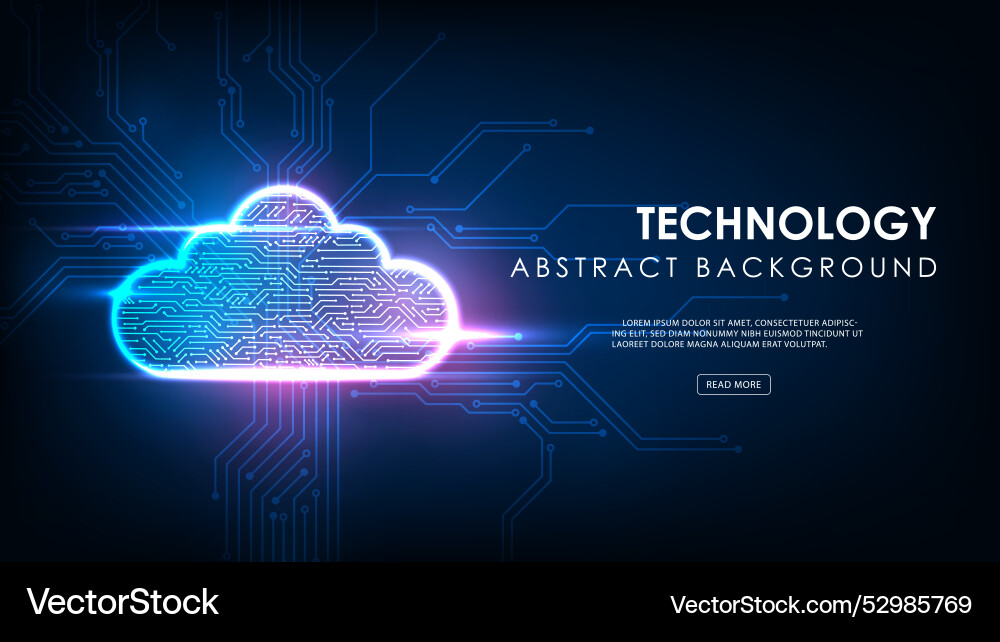 Cloud computing internet cyber technology concept Cloud computing internet cyber technology concept vector image