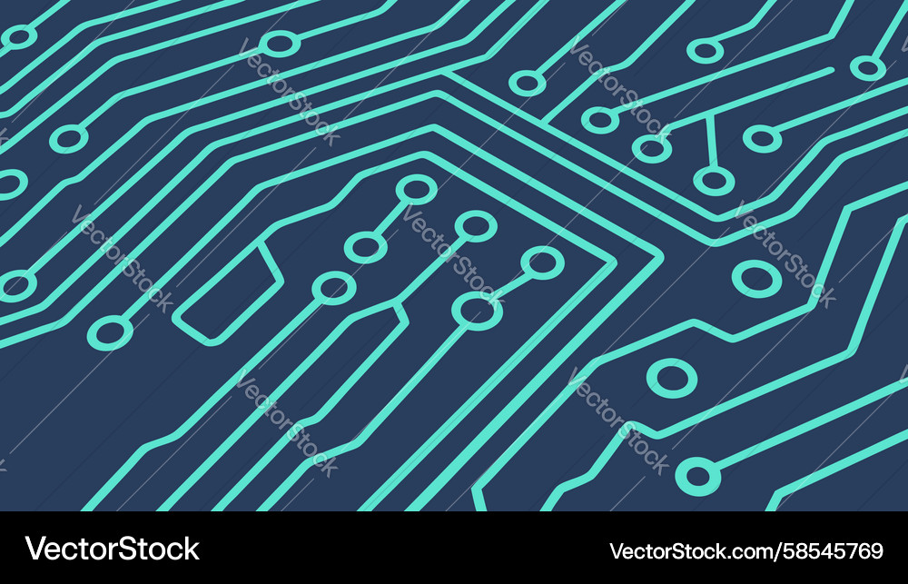 Connected Circuit Pattern Vector Image