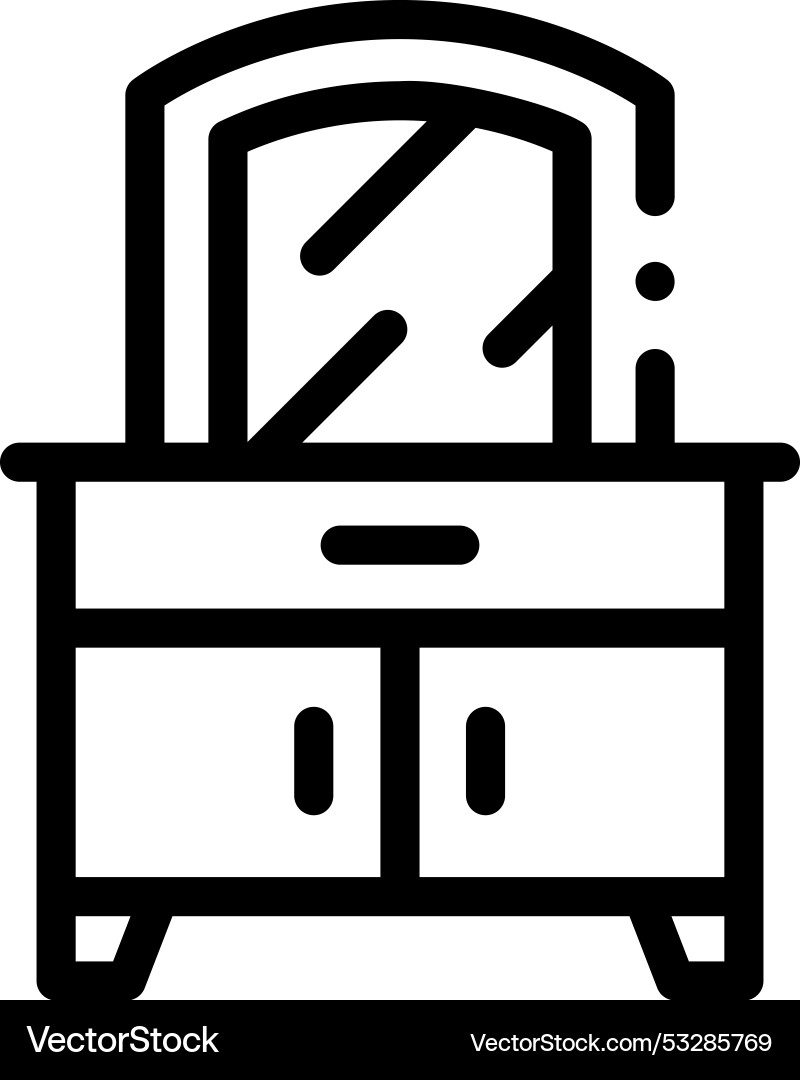 Dressing table icon thin linear style design Dressing table icon thin linear style design vector image