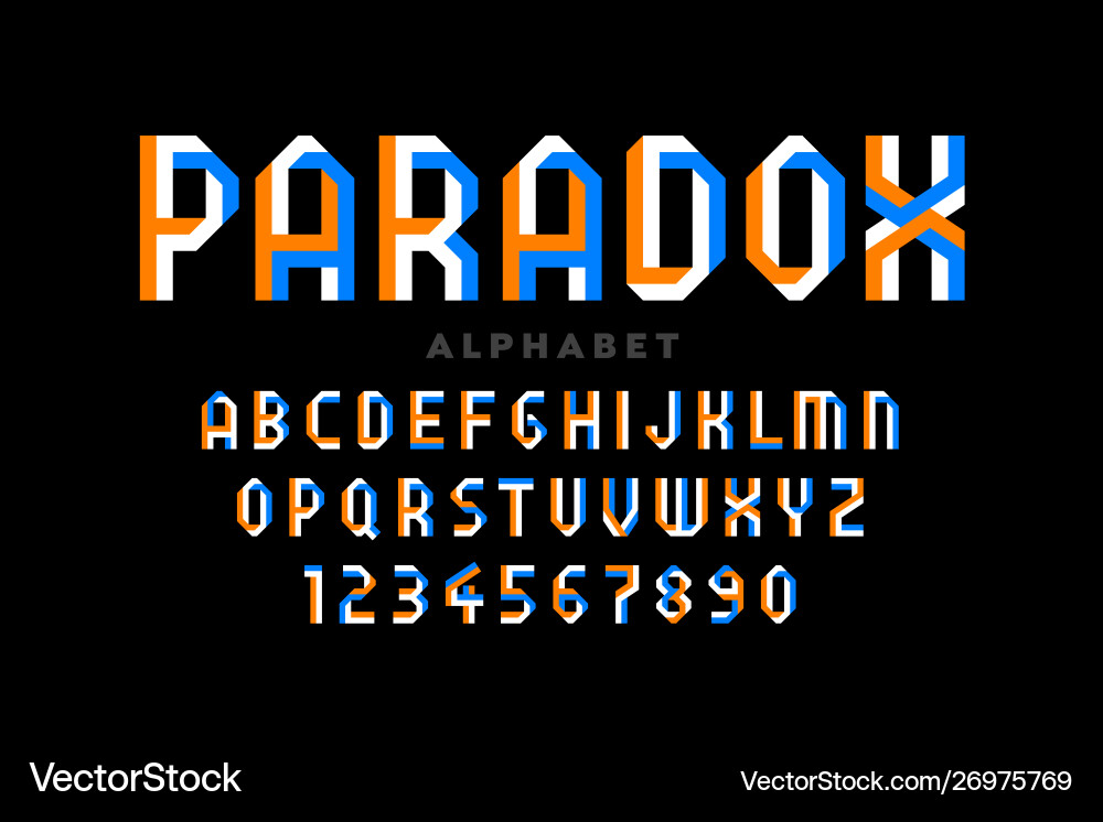 Impossible shape style font design alphabet Impossible shape style font design alphabet vector image