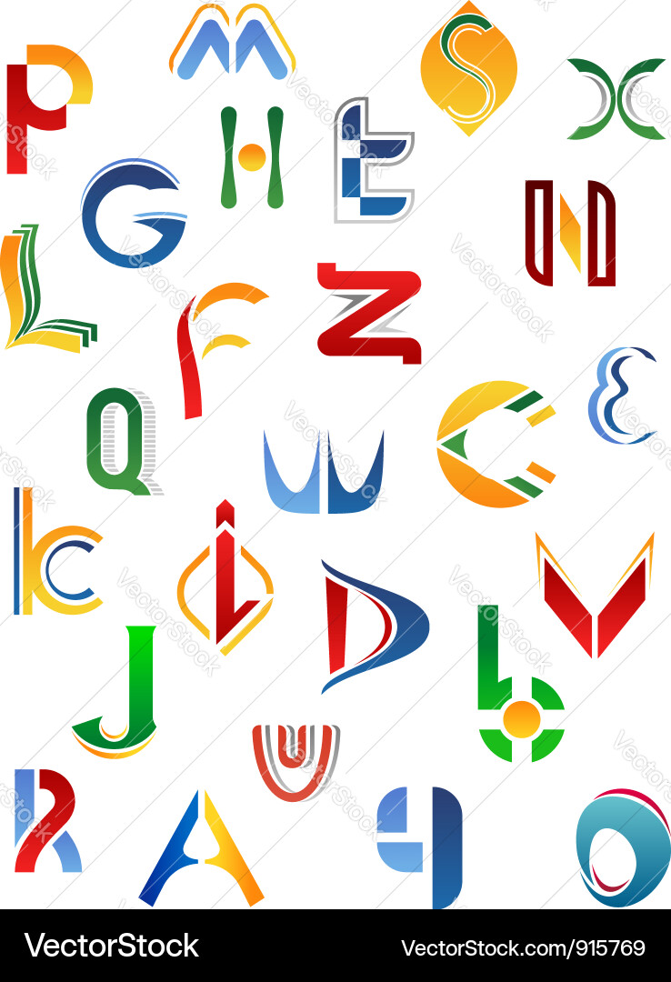 Letter Icons Collection vector image