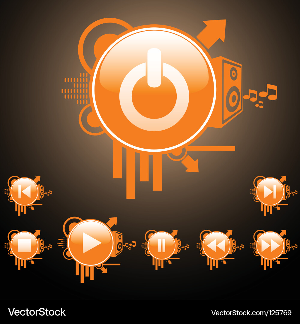 Media & Web Buttons Collection vector image