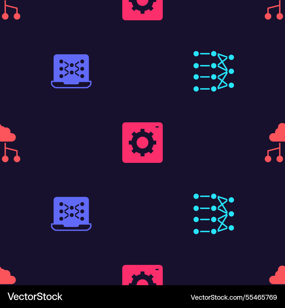 Set neural network computer api interface Set neural network computer api interface vector image