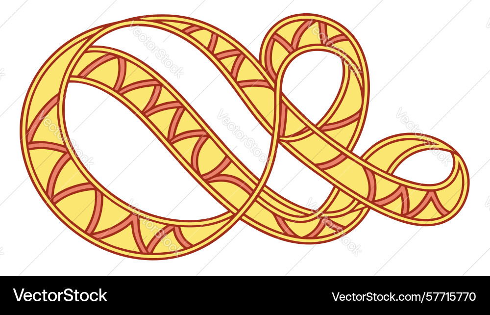 Abstract zigzag ribbon pattern dynamic geometric vector image