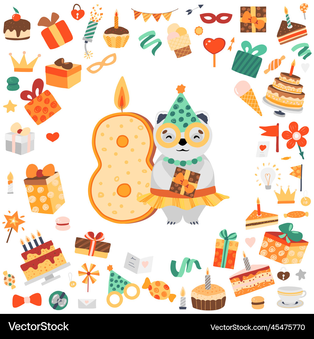 Cheerful Birthday Party Card Vector Image