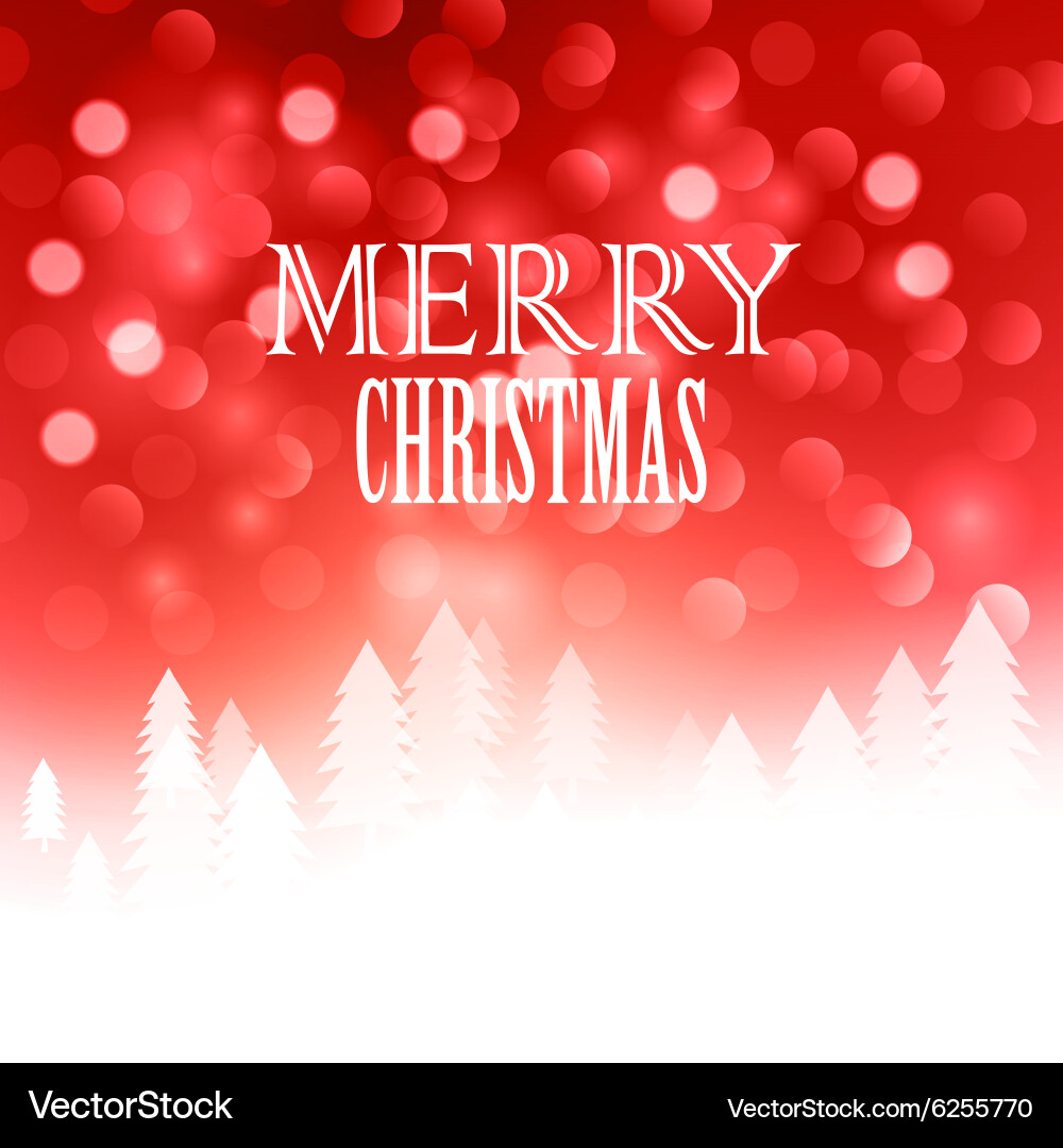 Christmas text design on bokeh background Vector Image