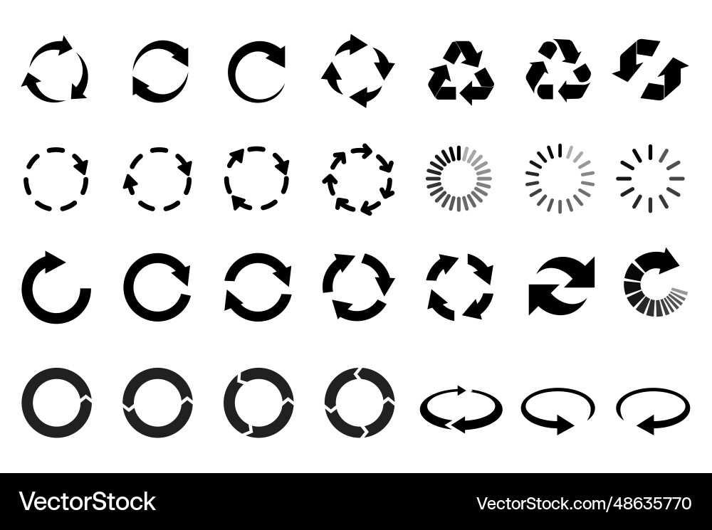Circular Arrows - Refresh & Repeat Icons vector image