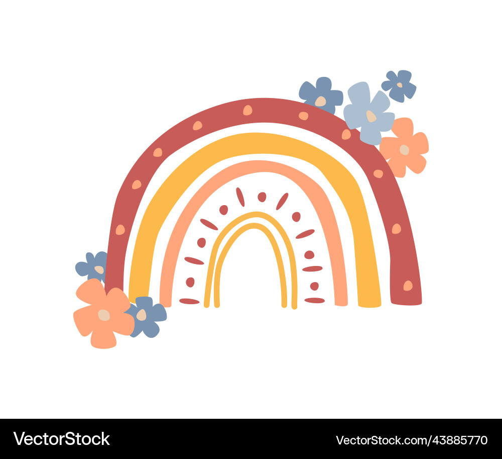 Cute rainbow cartoon Cute rainbow cartoon vector image