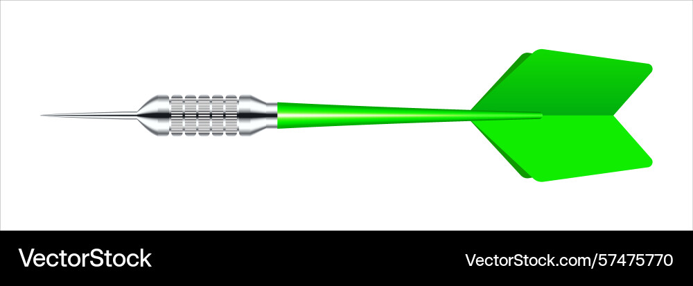 Dart arrow with metal tip and shadow Dart arrow with metal tip and shadow vector image