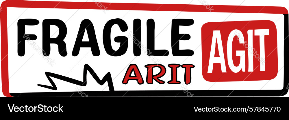 Fragile handling sticker icon design generative Vector Image