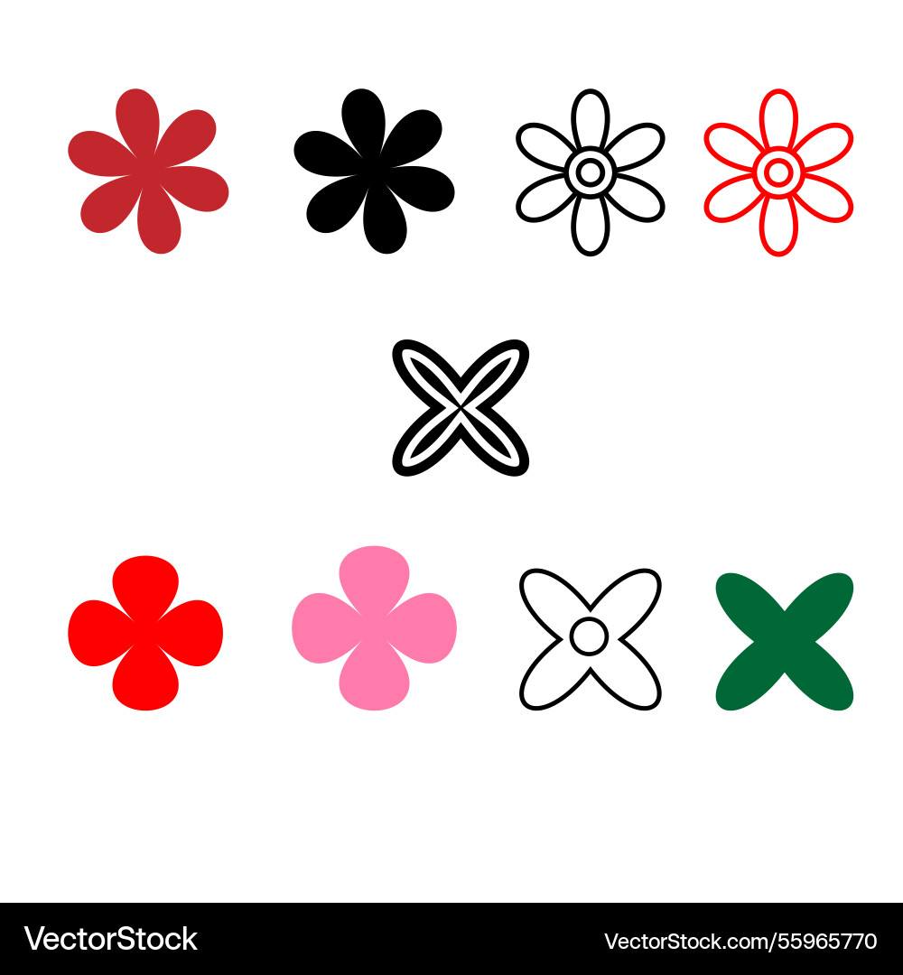 Geometric shapes set with colorful design elements Vector Image