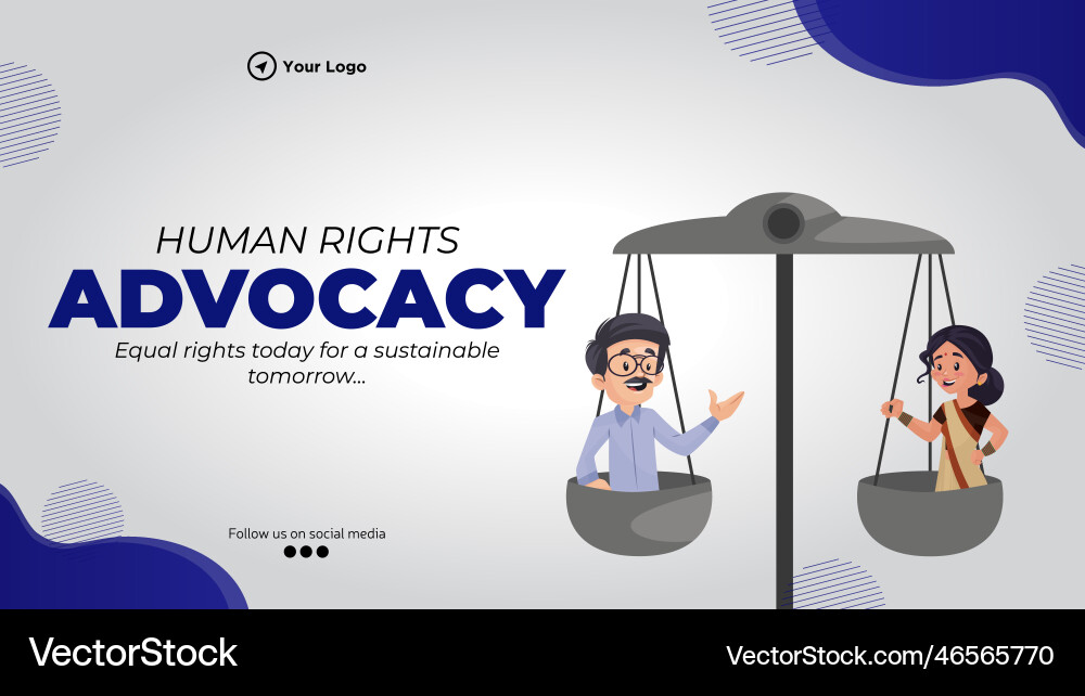 Human rights advocacy landscape banner design vector image