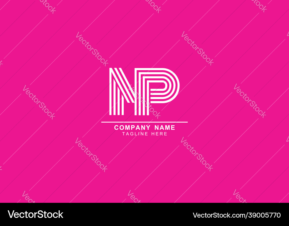 Minimal Initial Logo - MP or PM vector image