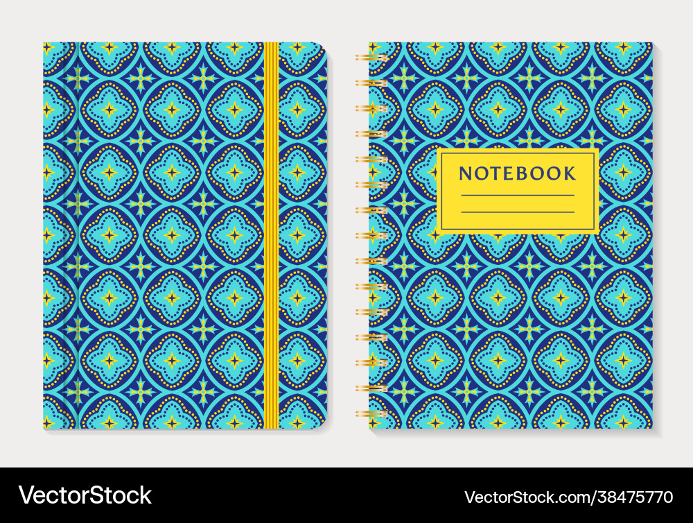 Oriental Notebook Cover Set vector image