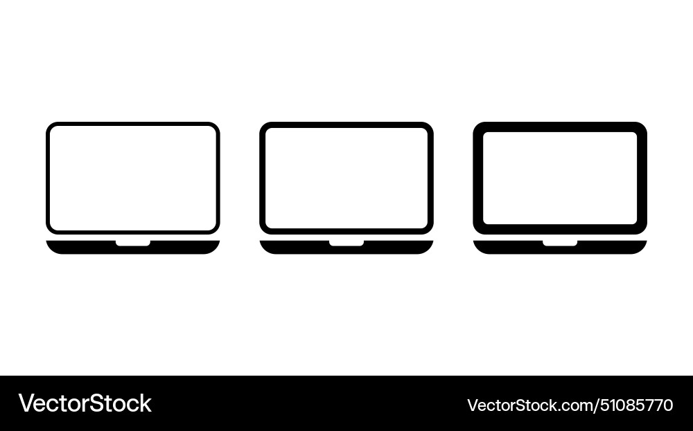 Set of laptop flat web icon notebook computer Set of laptop flat web icon notebook computer vector image