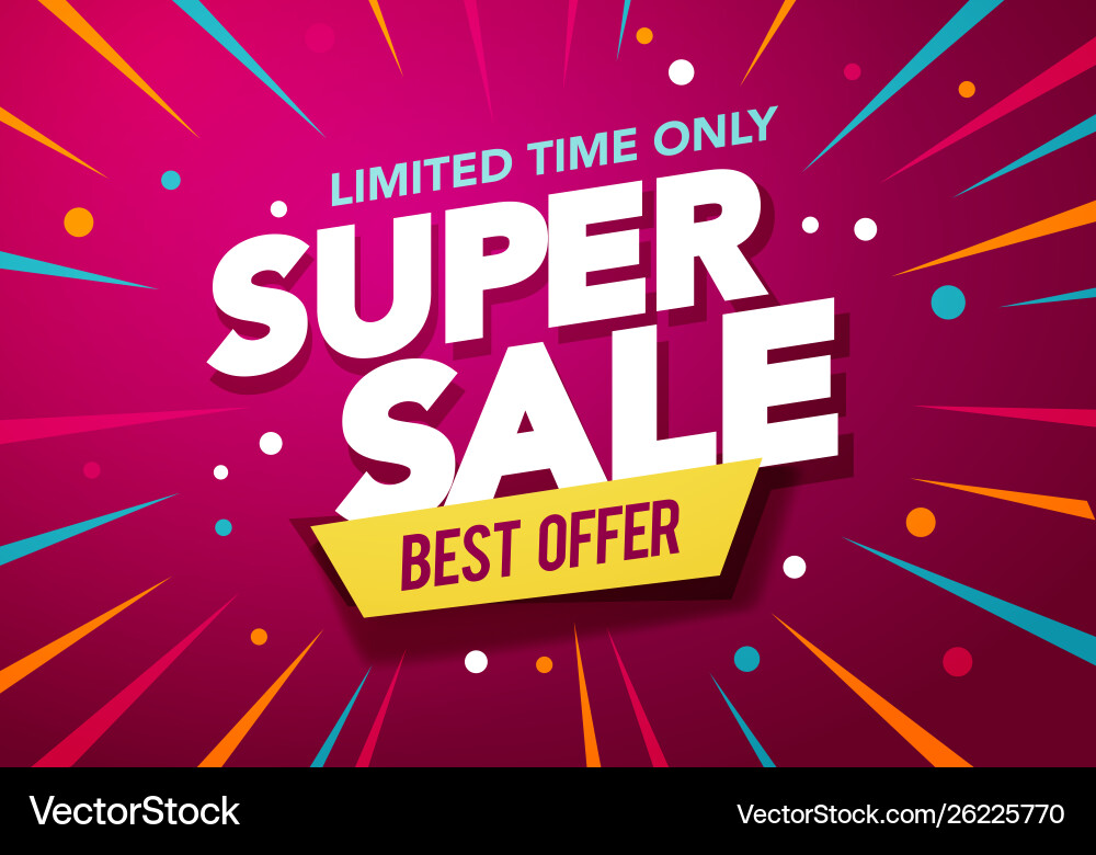 Super Verkauf Banner Design mit Party Hintergrund Super Verkauf Banner Design mit Party Hintergrund vektorbild