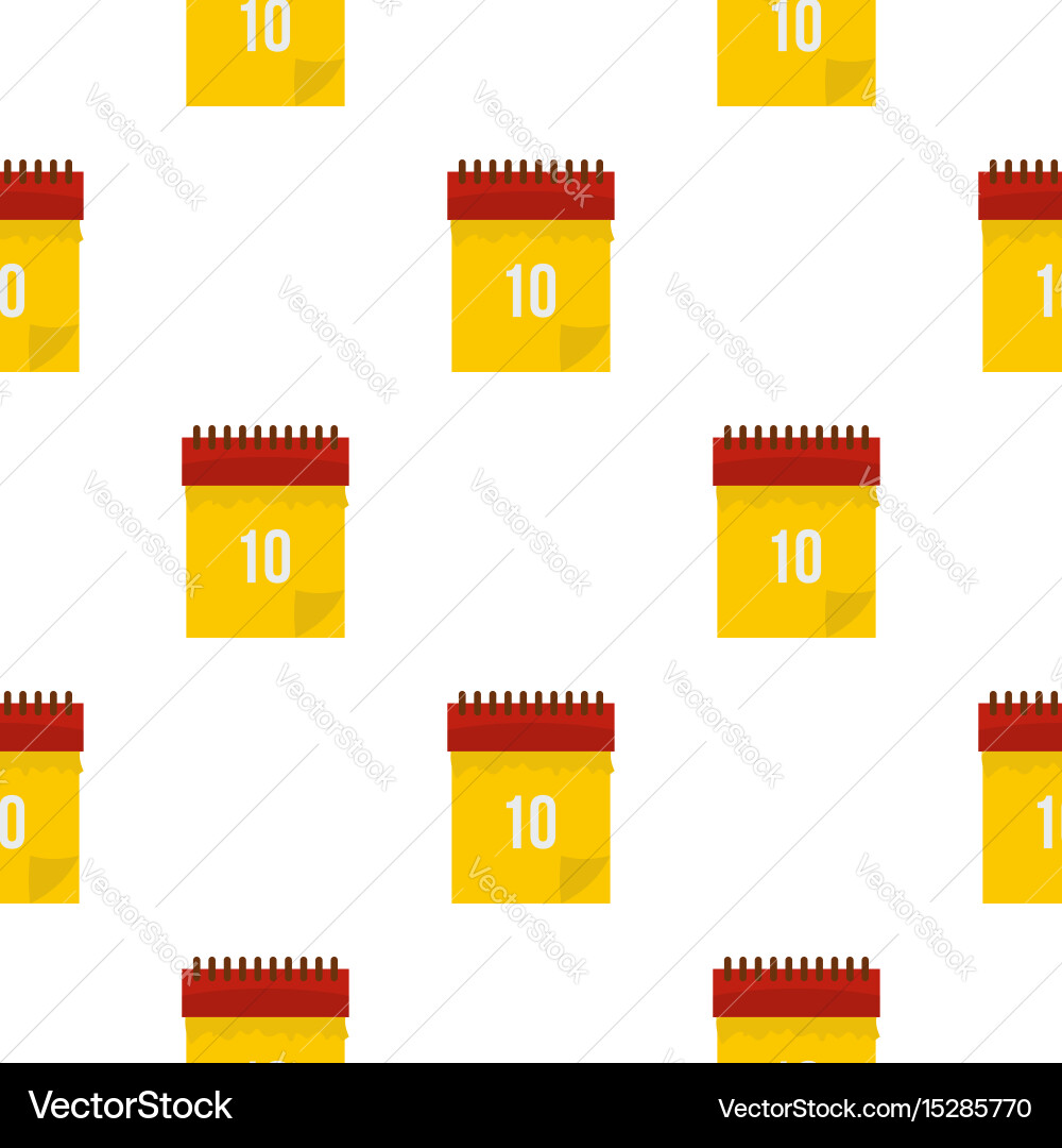 Yellow calendar with 10 date pattern seamless Vector Image