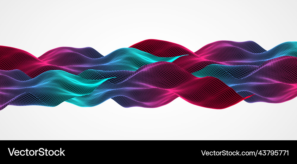 Abstract waves is made in a wireframe style Abstract waves is made in a wireframe style Vector Image
