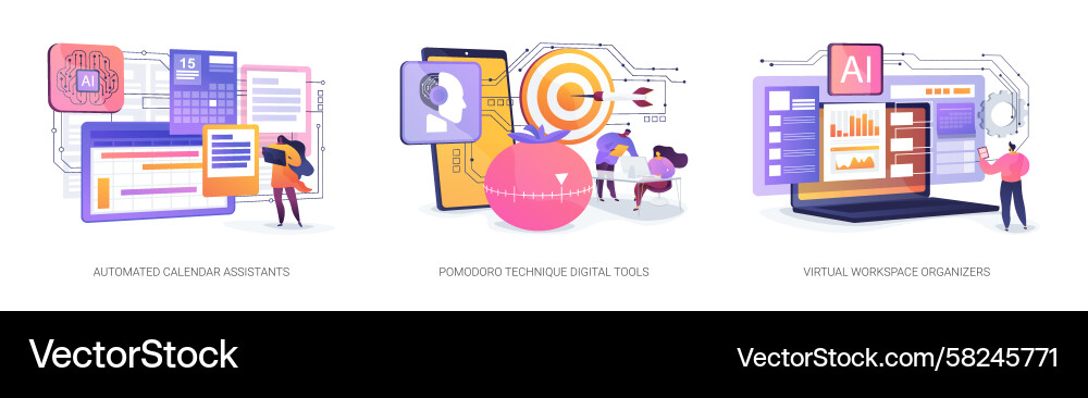 AI Scheduling & Productivity Vector Image