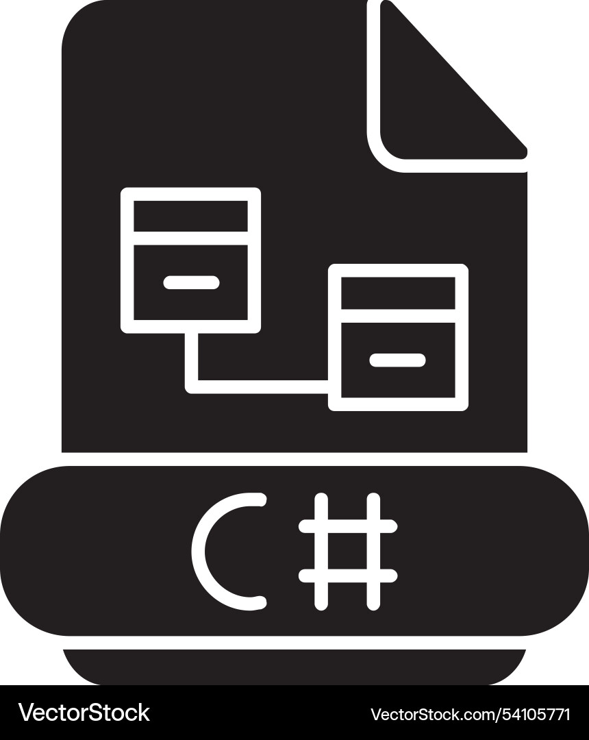 C sharp glyph icon design Vector Image