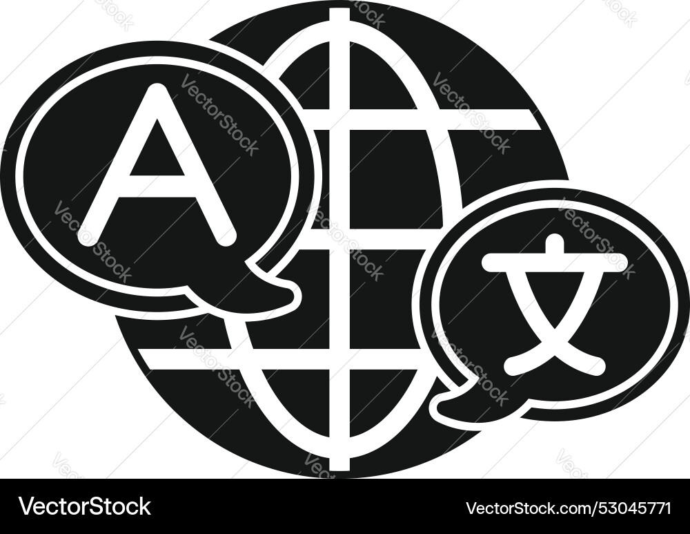 Global communication with different languages icon Global communication with different languages icon vector image