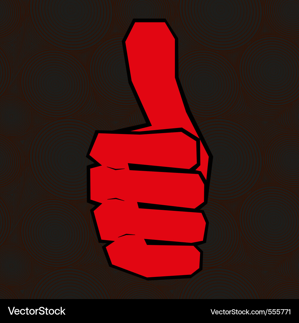 Hand with thumb up Royalty Free Vector Image - VectorStock