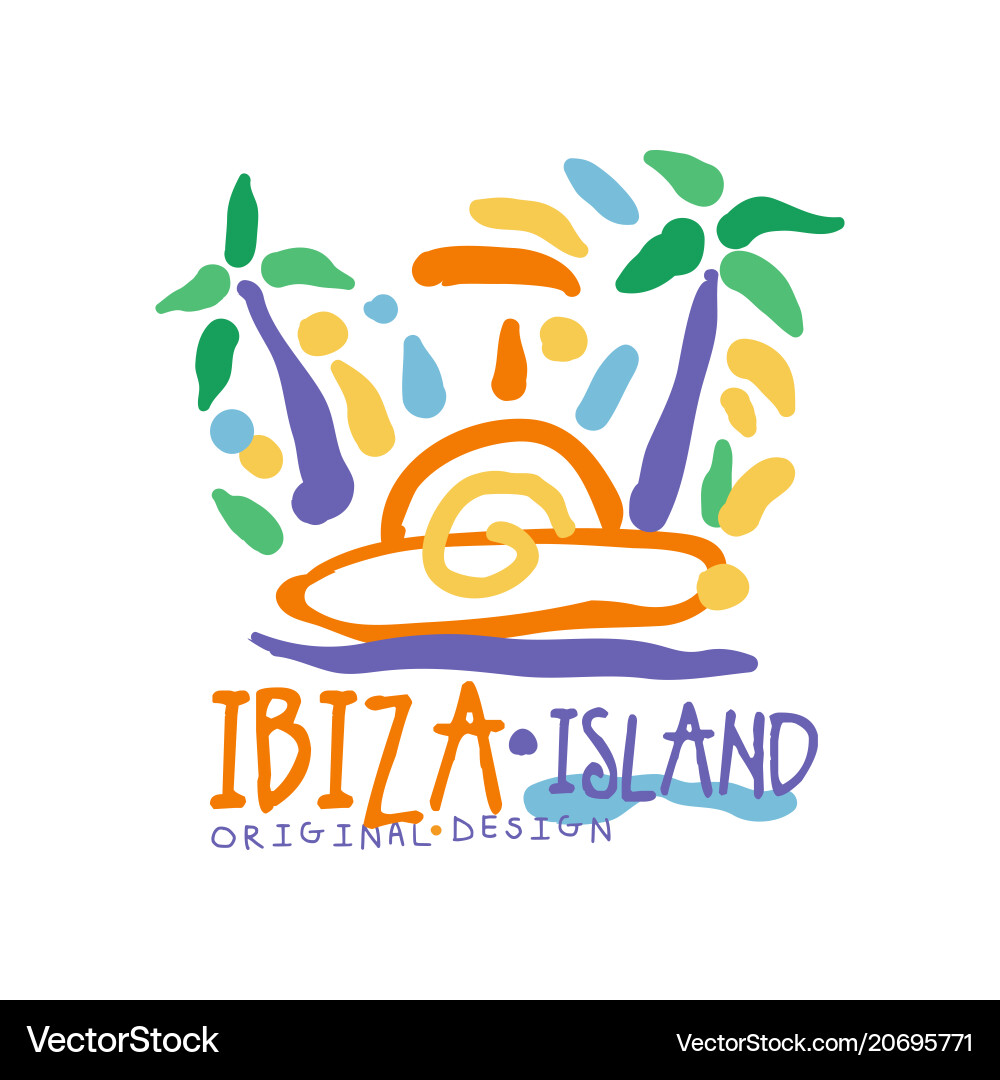 Ibiza Insel Logo Vorlage originelles Design exotisch Ibiza Insel Logo Vorlage originelles Design exotisch vektorbild
