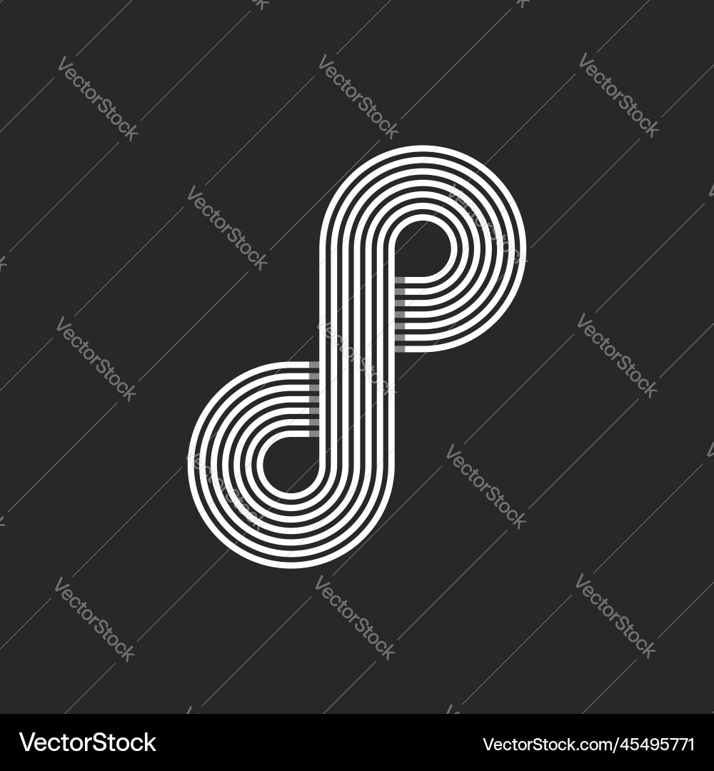Initials dp or pd letters logo monogram loop Initials dp or pd letters logo monogram loop vector image