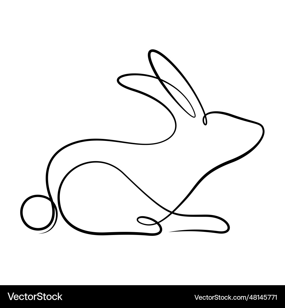 Kontinuierliche Linienzeichnung der Hase Kalligraphie Kontinuierliche Linienzeichnung der Hase Kalligraphie vektorbild