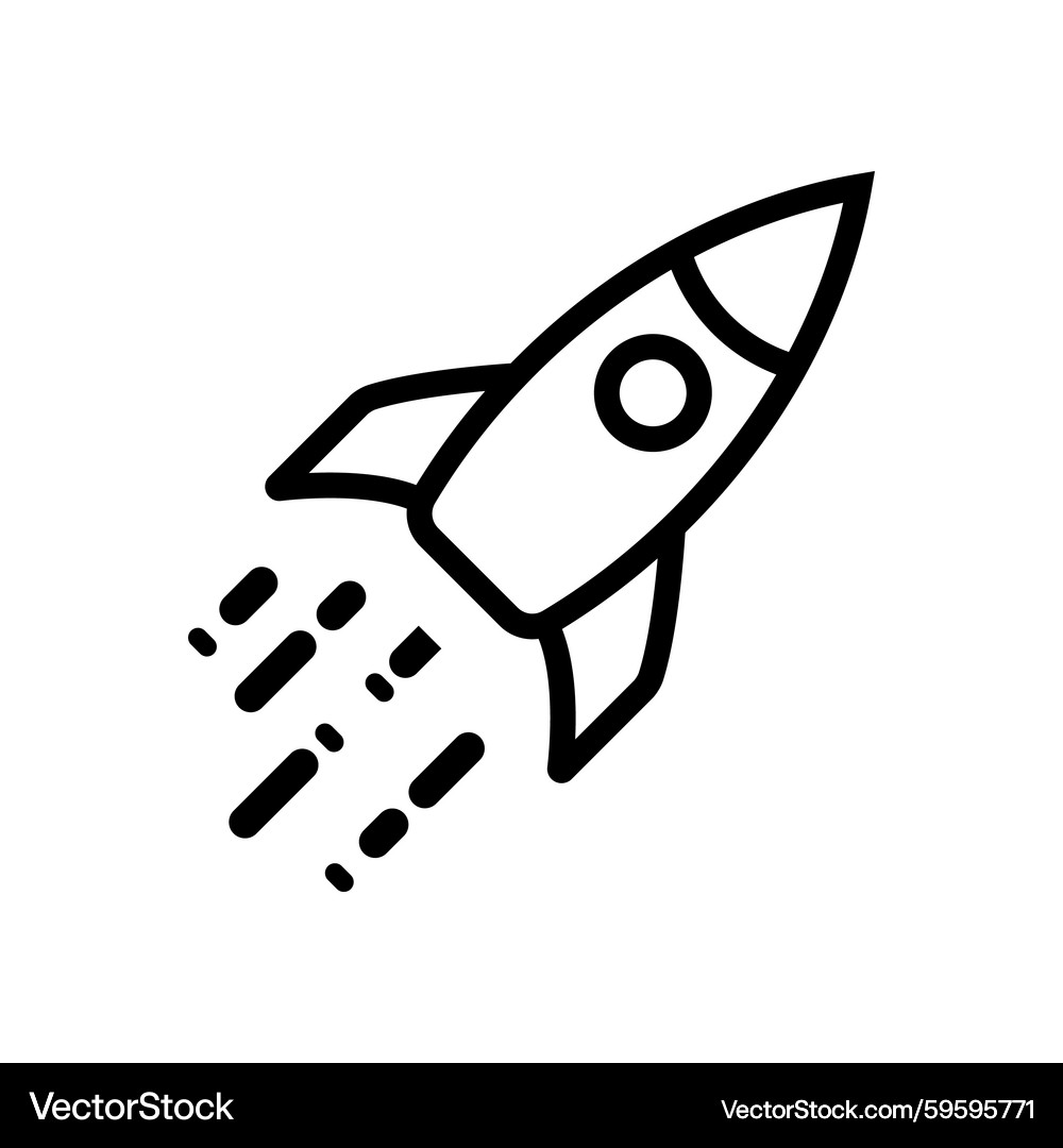 Launching Rocket Ship Icon – Royalty-Free Vector | VectorStock