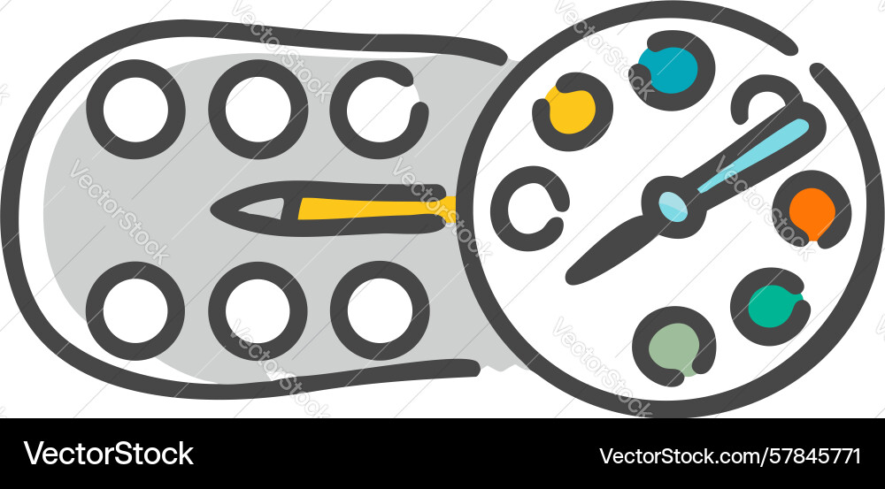 Mehrfarbige Farbpalette mit runden Blobs Vektorbild