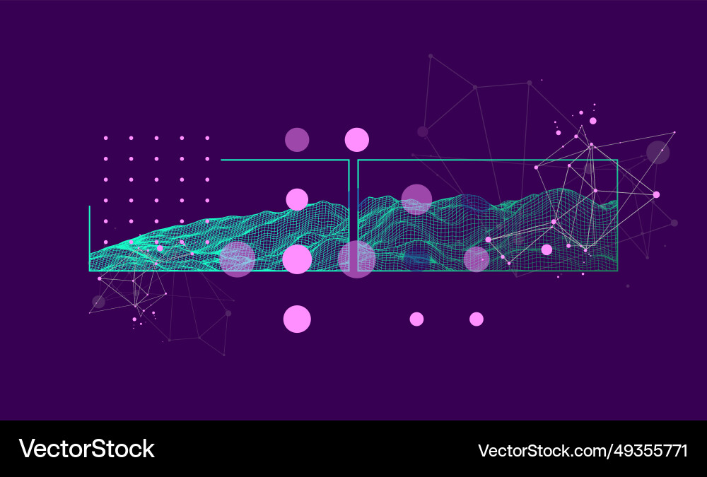 Modern science or technology elements in square Modern science or technology elements in square vector image